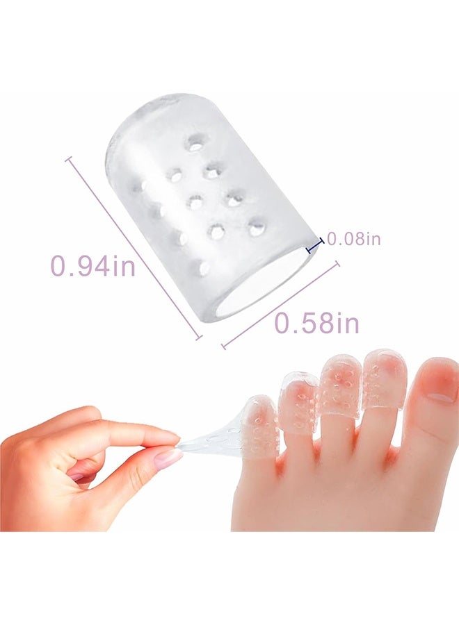 واقيات أصابع القدم السيليكون 20 قطعة، واقي أصابع القدم المقاوم للاحتكاك بالجل، واقيات أصابع قابلة للتنفس للرجال والنساء، أغطية أصابع القدم الشفافة الناعمة، أكمام أصابع السيليكون للذرة، البثور وتخفيف الألم - Image 2